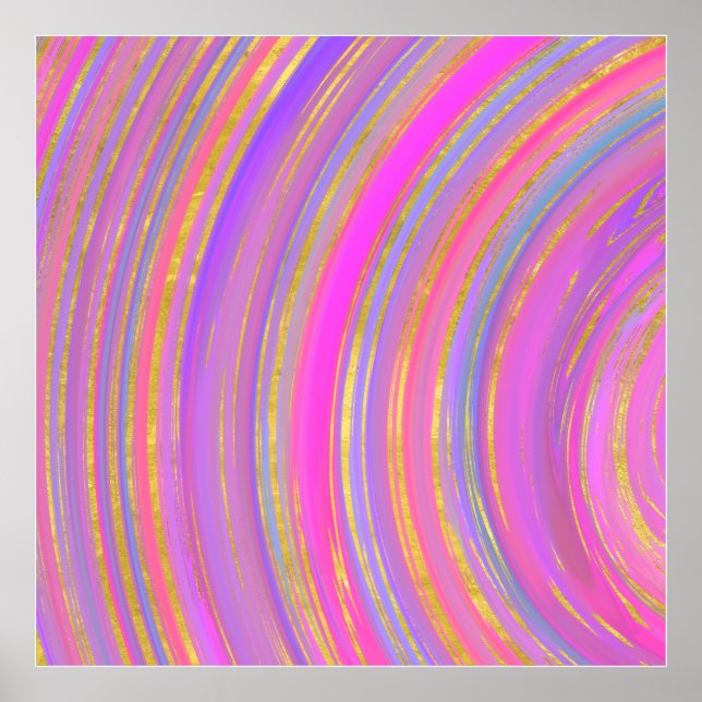 Poster Multicolore et or (Devant)