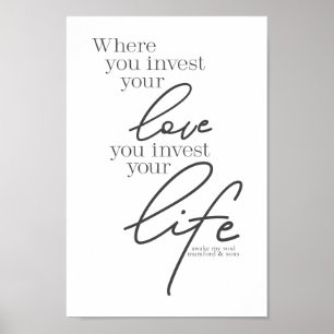 Poster Mumford & Sons Art - Investissez votre amour, votr