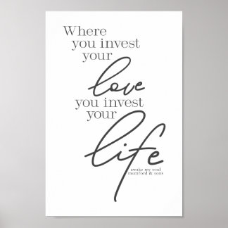 Poster Mumford & Sons Art - Investissez votre amour, votr