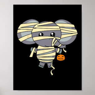 Poster Mummy Elephant Trick Ou Traiter Costume Mignonne H