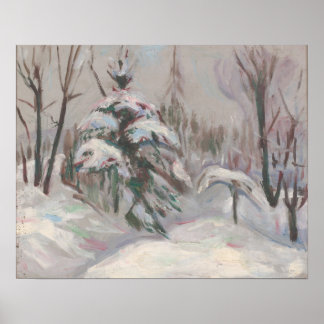 Poster Munch - Forêt d'hiver 1927