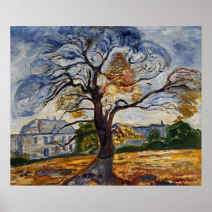 Poster Munch L'arbre de chêne Expressionniste Art de la n