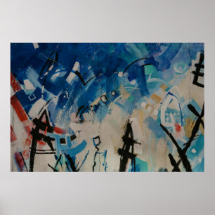 Poster Mur abstrait multicolore