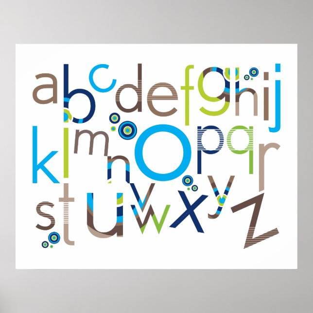 Poster MUR ART :: TYPOGRAPHIE - alphabet tendance 3 (Devant)