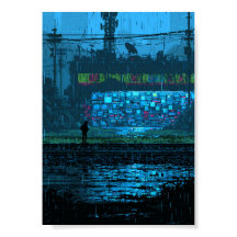 Mur Cyberpunk Rétro Pixel Art