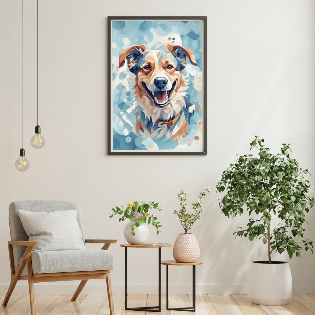 Poster Mur d'Amoureux des chiens Art/ton bleu [1/3] (Créateur téléchargé)