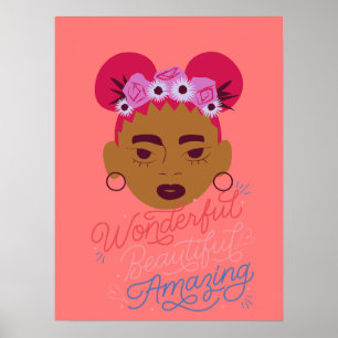 Poster Mur d'art esthétique pour filles Brown, Tweens,
