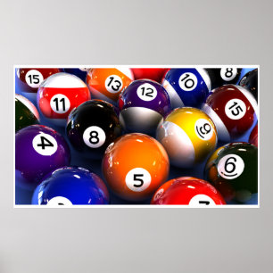 Poster Mur de boule de billard