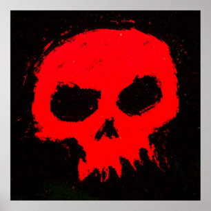 Poster Mur de crâne de Skully