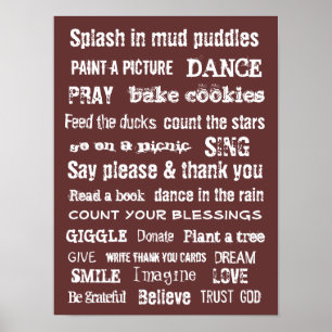 Poster Mur de famille pendaison Les choses importantes à 
