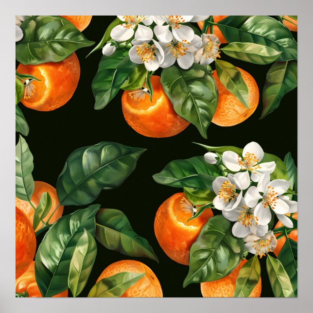 Poster mur de fruits orange (Devant)
