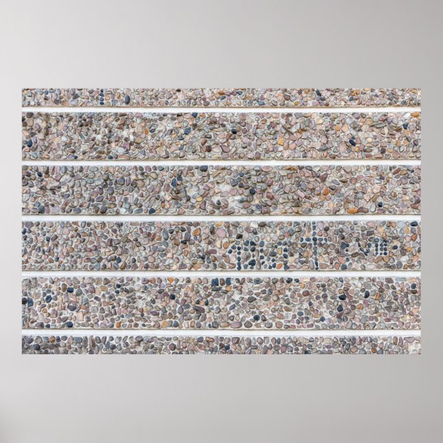 Poster Mur de galets en béton (Devant)