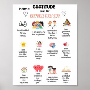 Poster Mur de gratitude pour petit cœur