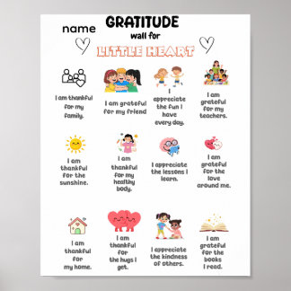 Poster Mur de gratitude pour petit cœur