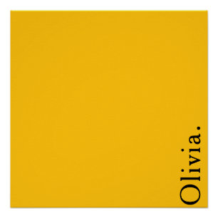 Poster Mur de nom personnalisé minimaliste moderne jaune
