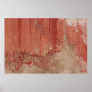 POSTER MUR EN BÉTON ROUGE ET BLANC