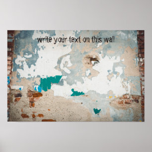 Poster Mur en brique peinte ancienne style loft