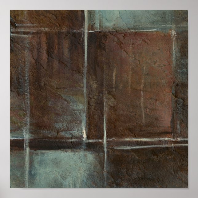 Poster Mur en brique rouge et gris (Devant)