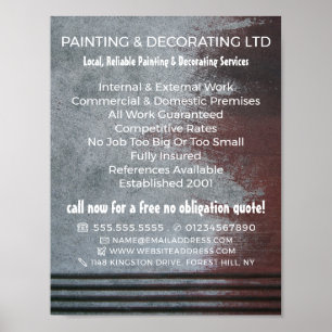 Poster Mur Peint Grunge, Peintre & Décorateur