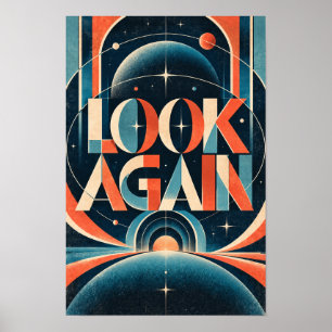 Poster Mur Rétro Futuriste de Typographie Cosmique « Rega