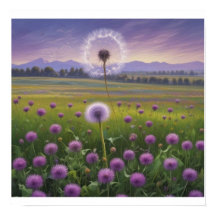 Poster mural des jonquilles violettes personnalisé