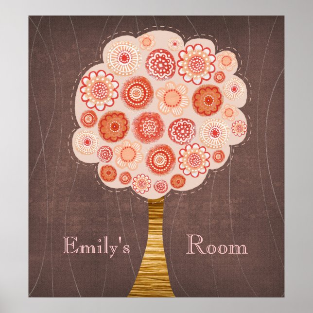 Poster mural Orange Blossom Tree Baby Girl Room (Devant)