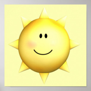 Poster murale joyeux soleil visage 11x11 personnal