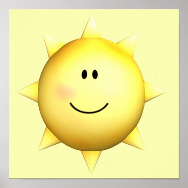 Poster murale joyeux soleil visage 11x11 personnal (Devant)