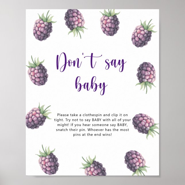 Poster Mûre - Ne dis pas bébé  (Devant)