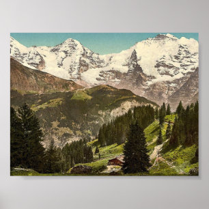 Poster Murren, Grutschalp, I, Eiger, Monch et Jungfrau,