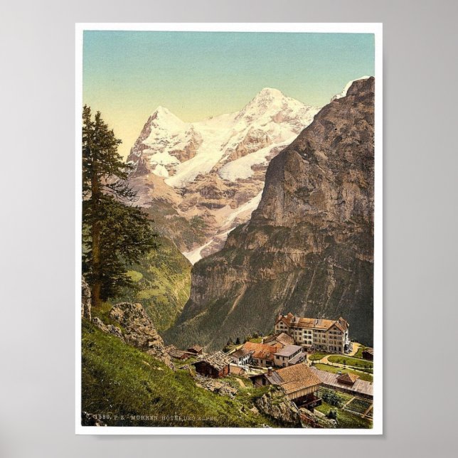 Poster Murren, Hôtel des Alpes, Oberland bernois, Suisse (Devant)