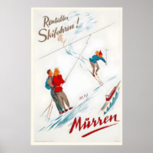 Poster Mürren Muerren Montagnes suisses Alpes Suisse