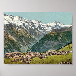 Poster Murren, vue générale, Bernese Oberland, Switzerlan