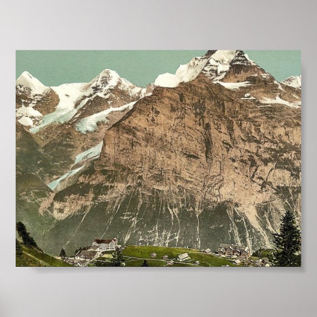 Poster Murren, vue générale, Oberland bernois, Suisse (Devant)