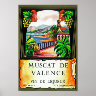 Poster Muscat De Valence Wine LabelEurope