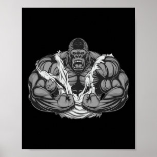 Poster Muscle Gorilla Fitness Gymnase Pour Bodyb Lover