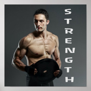 Poster Muscle Man Force Lift Weights Gym entraînement