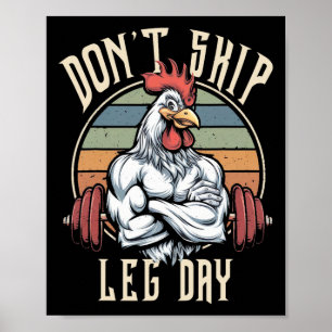 Poster Muscles Poulet Drôle Gymnase Jambes d'entraînement