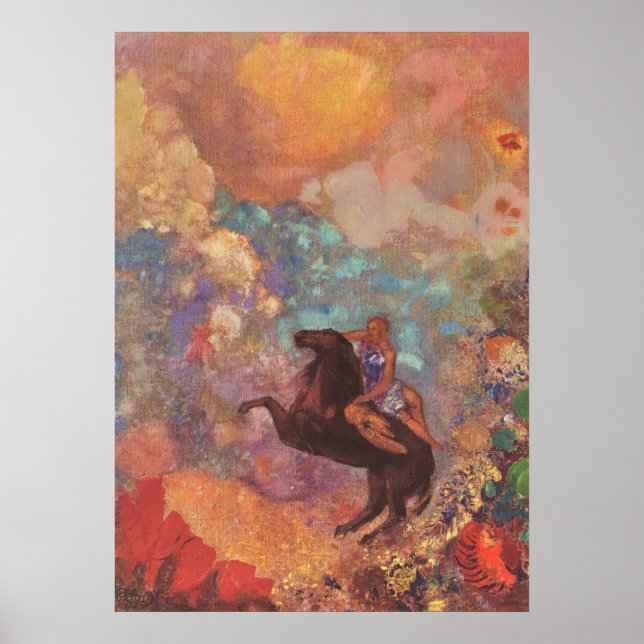 Poster Muse auf Pegasus, Odilon Redon (Devant)