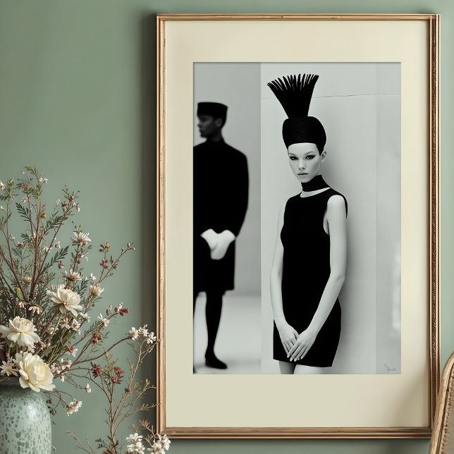 Poster Muse moderne : Art Monochrome de mode frappant (Créateur téléchargé)