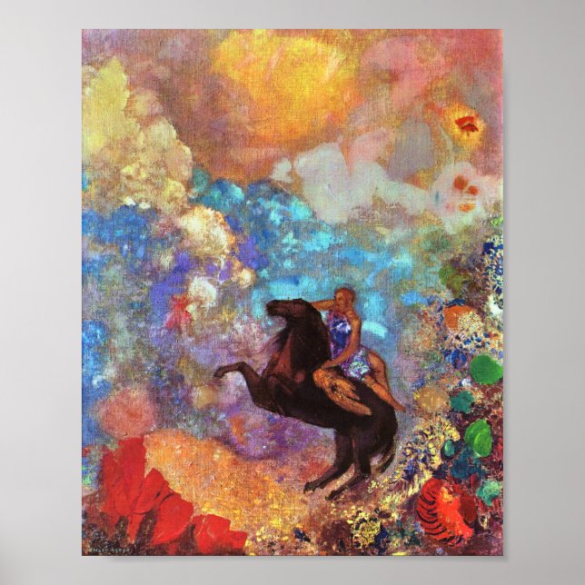 Poster Muse sur Pegasus Grecque Mythologie Peinture Vinta (Devant)