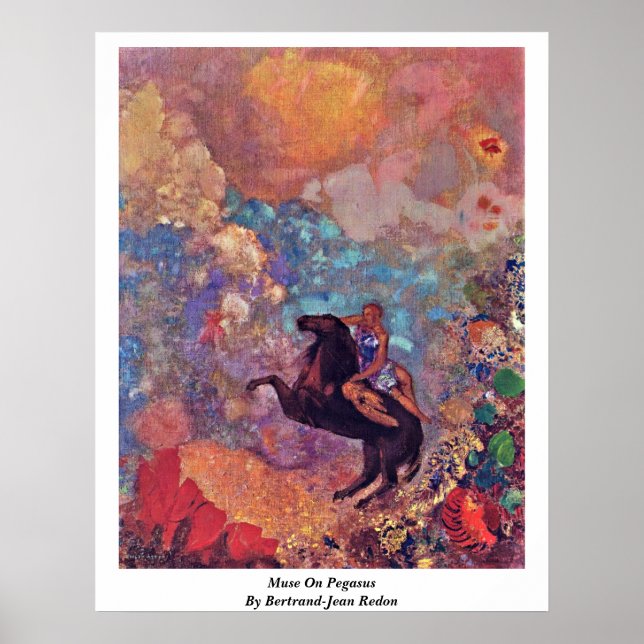 Poster Muse Sur Pegasus Par Bertrand-Jean Redon (Devant)