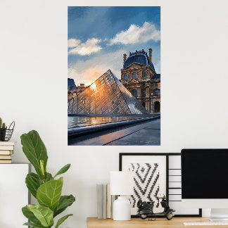 Poster Musée du Louvre Peinture à l'huile dans la lumière