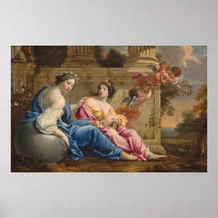 Poster Muses Urania and Calliope - Simon Vouet Art