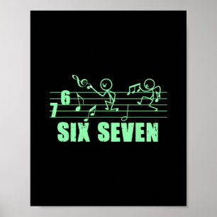 Poster Musical Drôle 67 Musique Meme Slang Six Sept Musiq