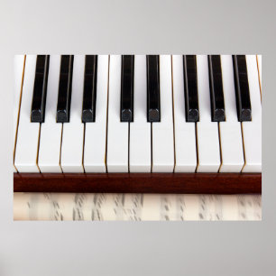 Poster musical notes on the background of a pianoacoustic