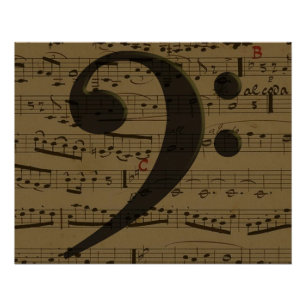 Poster Musical Treble Clef Sheet Musique Classique