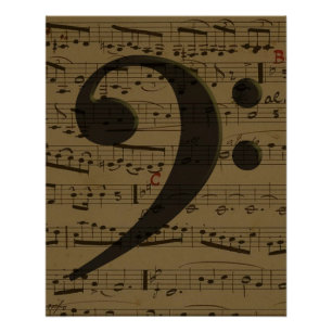 Poster Musical Treble Clef Sheet Musique Classique
