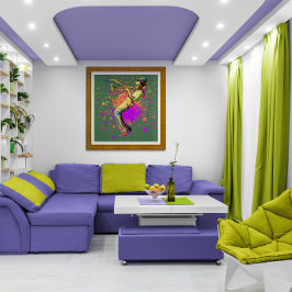 Poster Musicien Abstrait jouant à la trompette