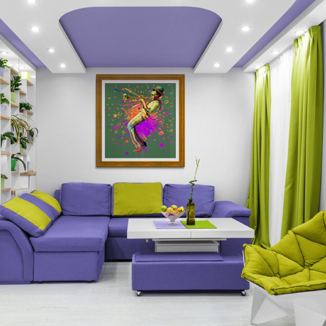 Poster Musicien Abstrait jouant à la trompette (Créateur téléchargé)